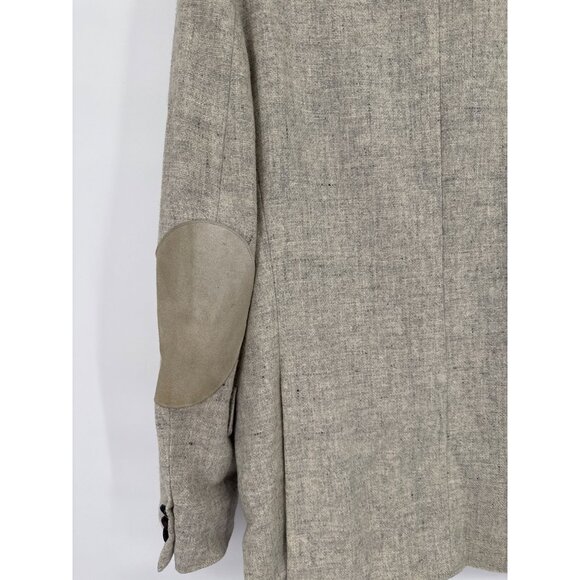 Egon Von Furstenberg Mens Blazer Jacket Elbow Patches Size 41 R Gray Wool - Picture 3 of 8